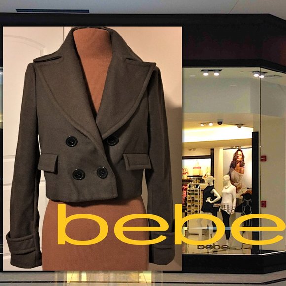 Bebe Double-Breasted Brown Jacket - Picture 1 of 7